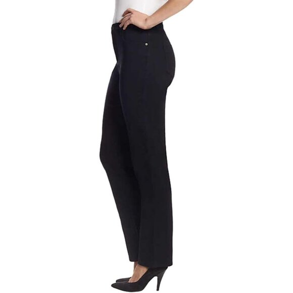 Women's High Rise Tapered Jeans Cotton Blend Zipper Fly Versatile Fit - Picture 4 of 5